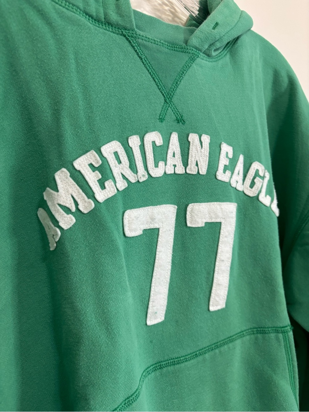 American Eagle Outfitters Green Logo Pullover Hoodie - Picture 3 of 6